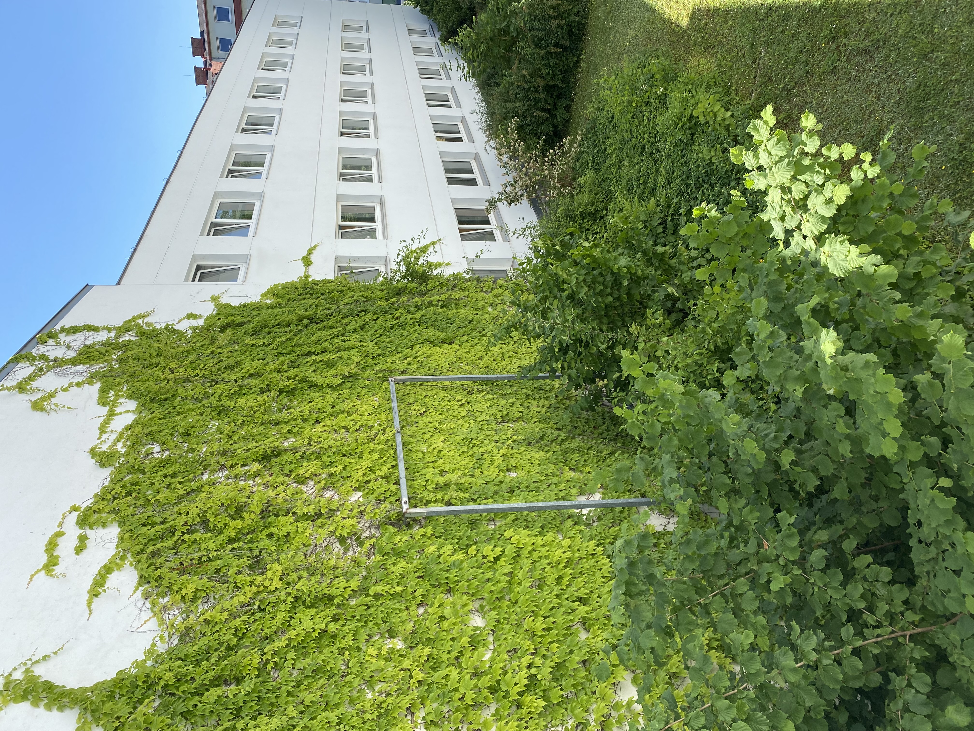 Außenansicht zwischen den Bauteilen